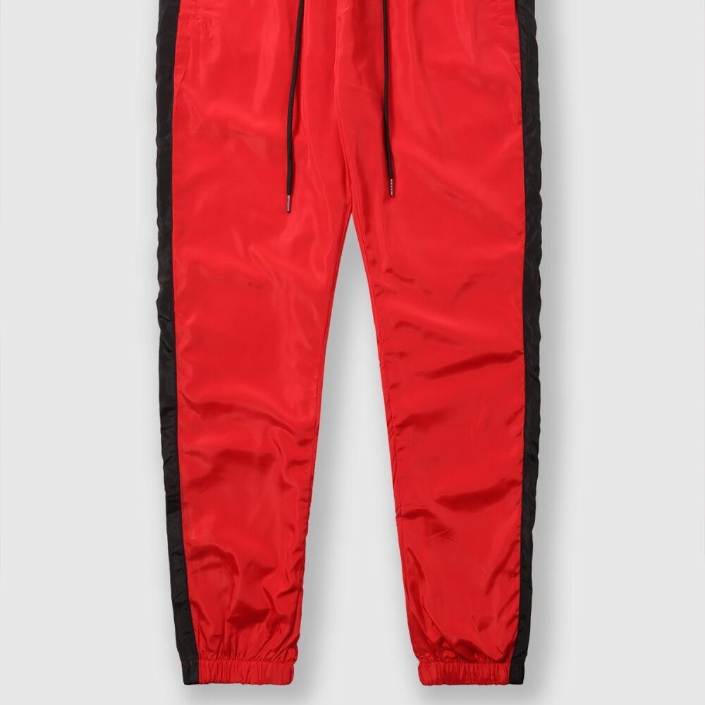 Victorious Men's Striped Drawstring Windbreaker Track Pants Red